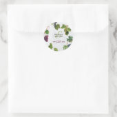 Sticker Rond Vignoble de raisins Méditerranée Grec Mariage (Sac)