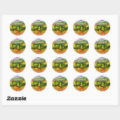 Sticker Rond Vignoble du comté de Sonoma (Feuille)