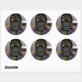 Sticker Rond Vignoble rustique Vignoble Mariage Favor Merci (Feuille)