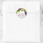 Sticker Rond Vignoble vin été nuptiale douche imprimé (Sac)
