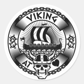 Sticker Rond Viking au coeur