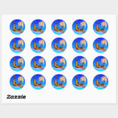 Sticker Rond Viking Galley Ship #002 (Feuille)