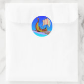 Sticker Rond Viking Galley Ship #002 (Sac)