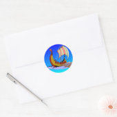 Sticker Rond Viking Galley Ship #002 (Enveloppe)
