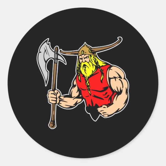 Sticker Rond Viking noir (Devant)