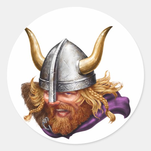 Sticker Rond Viking, Norse, Norsemen (Devant)