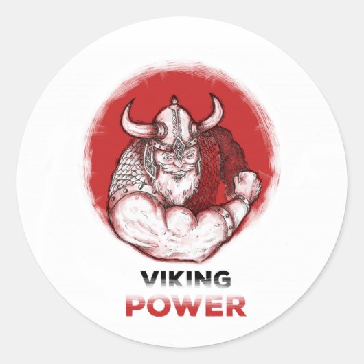 Sticker Rond viking power (Devant)