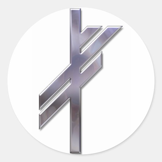 Sticker Rond Viking Rune-luck-silver (Devant)