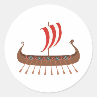Sticker Rond Viking Ship