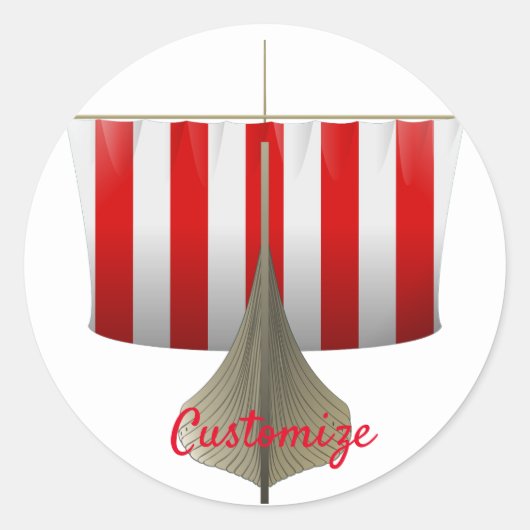 Sticker Rond Viking Ship Sailing Thunder_Cove (Devant)