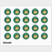 Sticker Rond Vilain Noël Taco TShirt Funny Tacos Cadeau Joyeux (Feuille)
