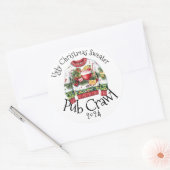 Sticker Rond Vilain Sweater Pub Crawl Activité Boire (Enveloppe)