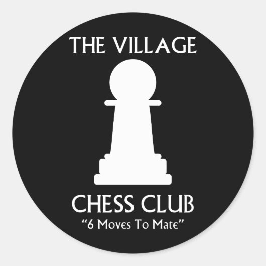 Sticker Rond Village Chess Club (Devant)