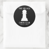 Sticker Rond Village Chess Club (Sac)
