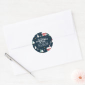 Sticker Rond Village de nuit d'hiver avec esprit de Noël (Enveloppe)