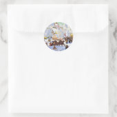 Sticker Rond Village russe en hiver (Sac)