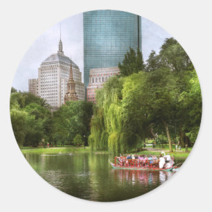 Sticker Rond Ville - Boston Ma - Jardin public de Boston