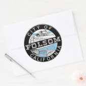 Sticker Rond Ville de Folsom logo graphique : Version graphique (Enveloppe)