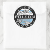 Sticker Rond Ville de Folsom logo graphique : Version graphique (Sac)