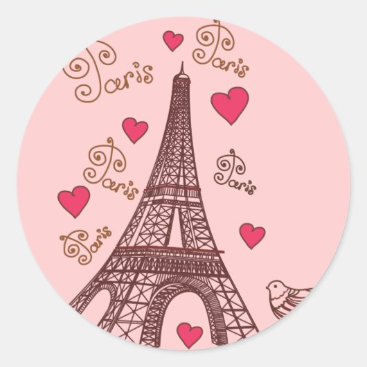 Sticker Rond Ville de l'amour Paris (Devant)