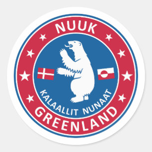 Sticker Rond Ville de Nuuk Groenland. Insigne de Nuuk