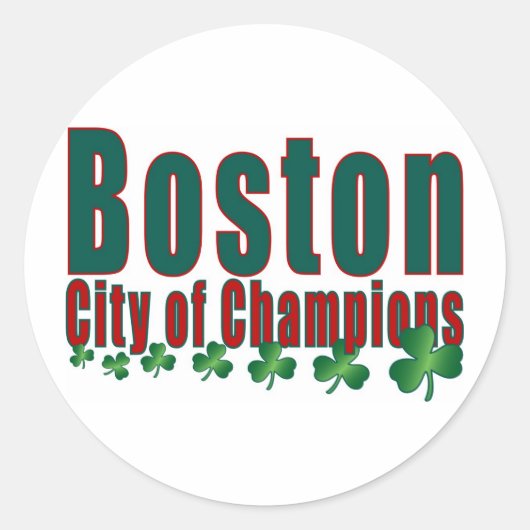 Sticker Rond Ville des champions de Boston (Devant)