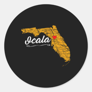 Sticker Rond Ville d'Ocala - Souvenirs de vacances en Floride -