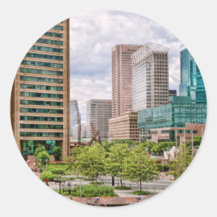 Sticker Rond Ville - Harbour Place - Baltimore World Trade Cent