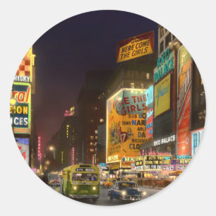 Sticker Rond Ville - Manhattan, NY - Voici les filles 1953
