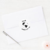 Sticker Rond Ville State Code Zip Globe World Map (Enveloppe)