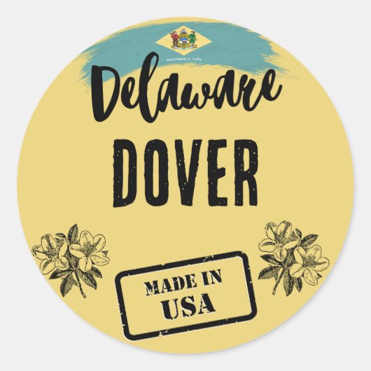 Sticker Rond Villes du Delaware (Devant)