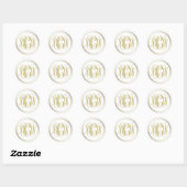 Sticker Rond Vin blanc Preppy Script Monogramme do-it-yourself  (Feuille)