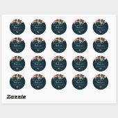Sticker Rond Vin Bourgogne Mariage de la Marine Merci (Feuille)