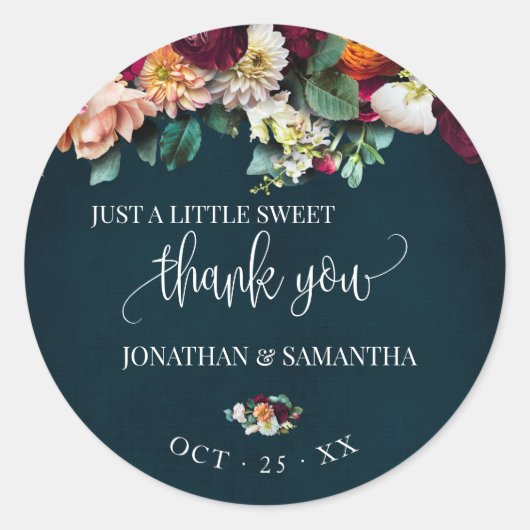 Sticker Rond Vin Bourgogne Mariage de la Marine Merci (Devant)