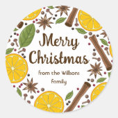 Sticker Rond Vin chaud de Noël blanc épicé (Devant)