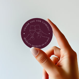Sticker Rond Vin Chic pour Enterrement de Vie de Jeune Fille