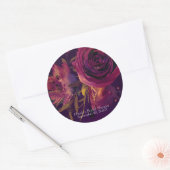 Sticker Rond Vin de Bourgogne Floral Rose Fête des mariées viol (Enveloppe)