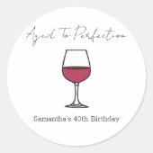 Sticker Rond Vin de la perfection 40e anniversaire (Devant)