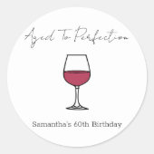Sticker Rond Vin de la perfection 60e anniversaire (Devant)