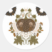 Sticker Rond Vin de Witch Halloween design Citrouille (Devant)