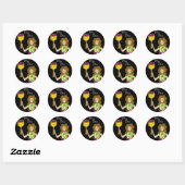 Sticker Rond Vin Diva foncé (Feuille)