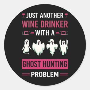 Sticker Rond Vin Drinker Fantôme Chasse Chasse Chasseur Paranor