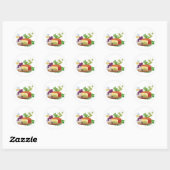 Sticker Rond Vin et fromage (Feuille)