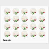 Sticker Rond vin et rose rouge pour anniversaire (Feuille)
