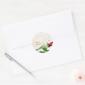Sticker Rond vin et rose rouge pour anniversaire (Enveloppe)