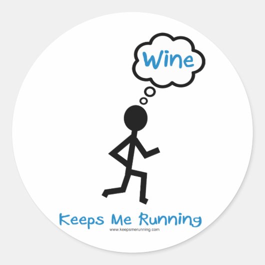 Sticker Rond Vin - Me Maintient En Course (Devant)