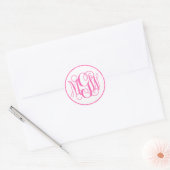 Sticker Rond Vin rose chaud blanc Monogramme, do-it-yourself BG (Enveloppe)