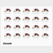 Sticker Rond Vin rouge de Bourgogne Floral Mariage (Feuille)