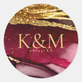 Sticker Rond Vin rouge Mariage Abstrait Sparkling ID1018 (Devant)