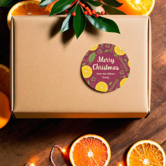 Sticker Rond Vin rougi de Noël bordeaux épicé